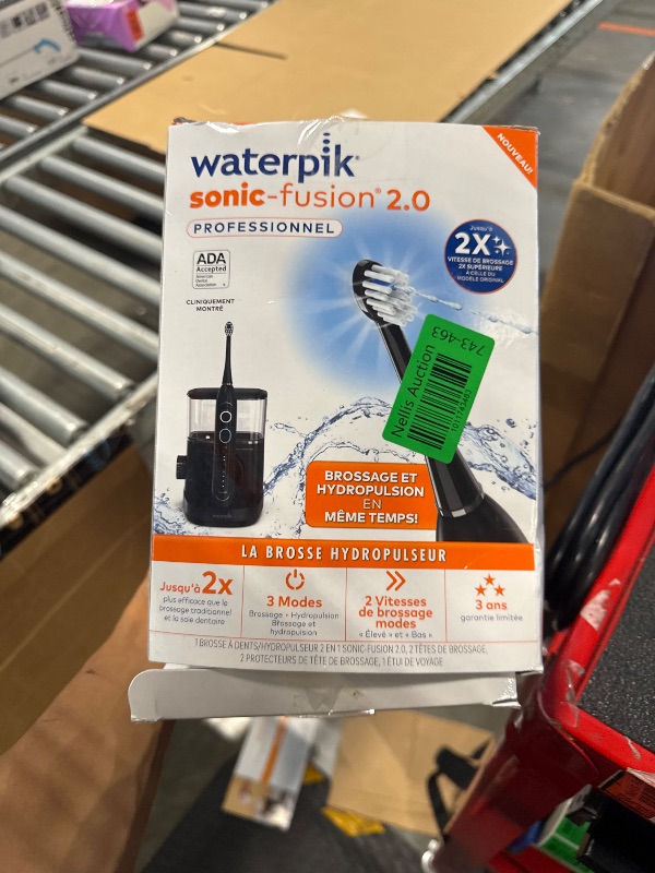 Photo 2 of ***USED***Waterpik Sonic-Fusion 2.0 Professional Flossing Toothbrush, Electric Toothbrush and Water Flosser Combo In One, Black SF-04, Packaging May Vary Black Version 2.0