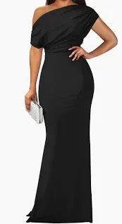 Photo 1 of  Women's Elegant Sleeveless Off Shoulder Bodycon Long Formal Party Evening Dress size small