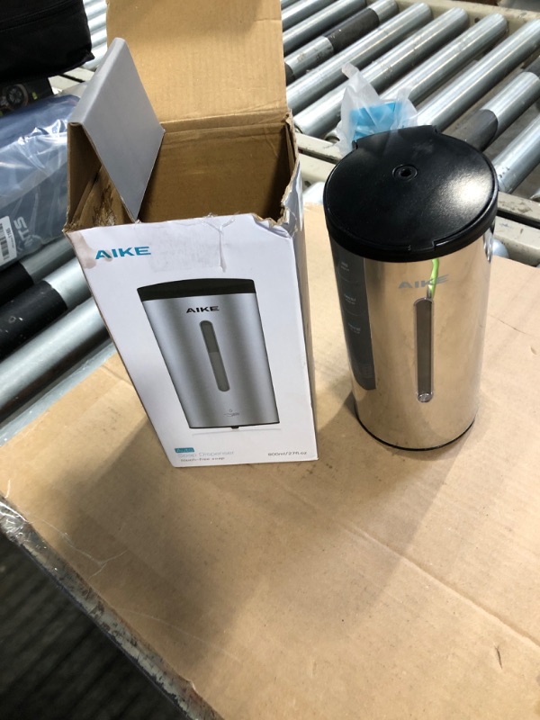 Photo 1 of AIKE
Wall-Mount Automatic Liquid Soap Dispenser 27oz Large Capacity Brushed Stainless Steel Finish Model AK1205