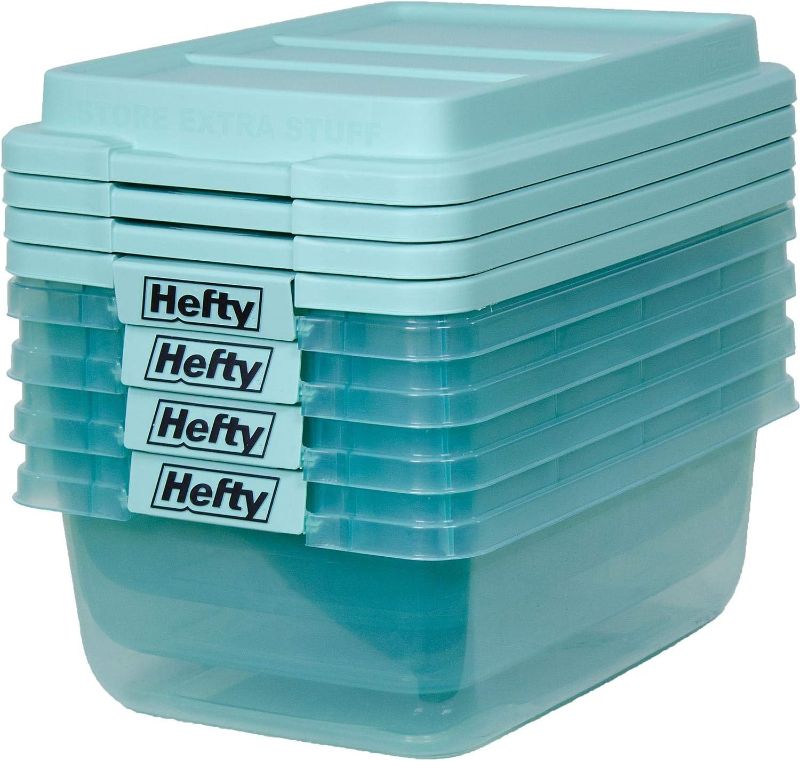 Photo 1 of ***USED***Hefty 18-Quart Hi-Rise Storage Bin (4 Pack)
