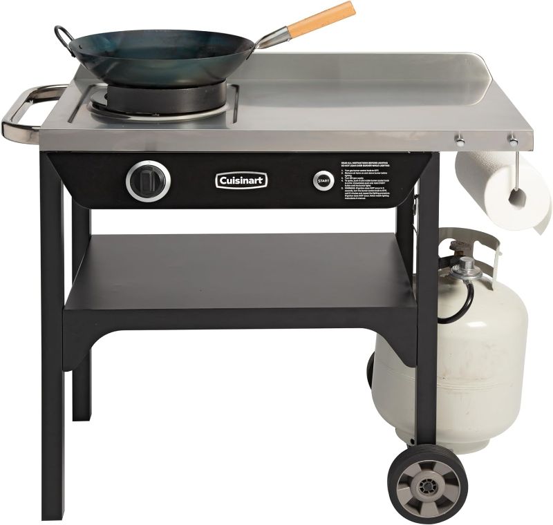 Photo 1 of **UNTESTED**
Cuisinart Outdoor Wok Station - 50,000 BTU Propane Burner - Includes 14” Carbon Steel Wok – Cooking/Grill - Great for Stir Frying and More, CGG-1265