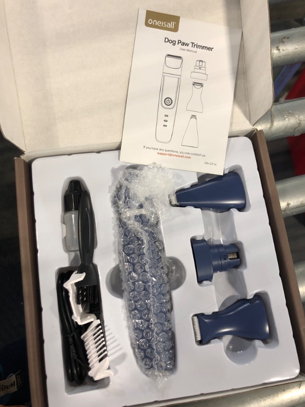 Photo 2 of ***USED** oneisall Small Dog Clippers, Quiet Cordless Dog Paw Trimmer & Nail Grinder, Dog Grooming Kit for Small Dogs with Guards, 2 Speed Dog Trimmers for Small Dogs(Blue)
