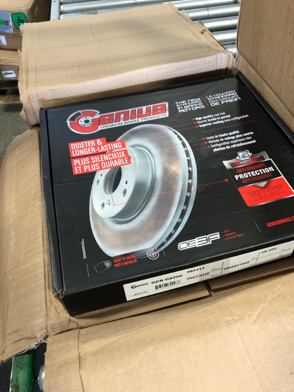 Photo 2 of ***partial set, just 1 rotor, no pads***Transit Auto Front Coated Disc Brake Rotors And Ceramic Pads Kit Replacement For Jaguar F-Pace Land Rover Range Velar With 350mm Diameter Rotor KGC-102459