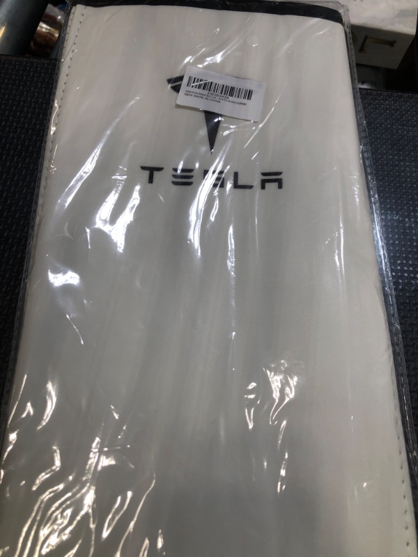 Photo 2 of ****USED*** Tesla Model 3/Y Center Console Armrest Cover - Interior Accessories Leather Center Console Protector Pad for Model 3 2017-2024 or Model Y 2020-2024 (White)