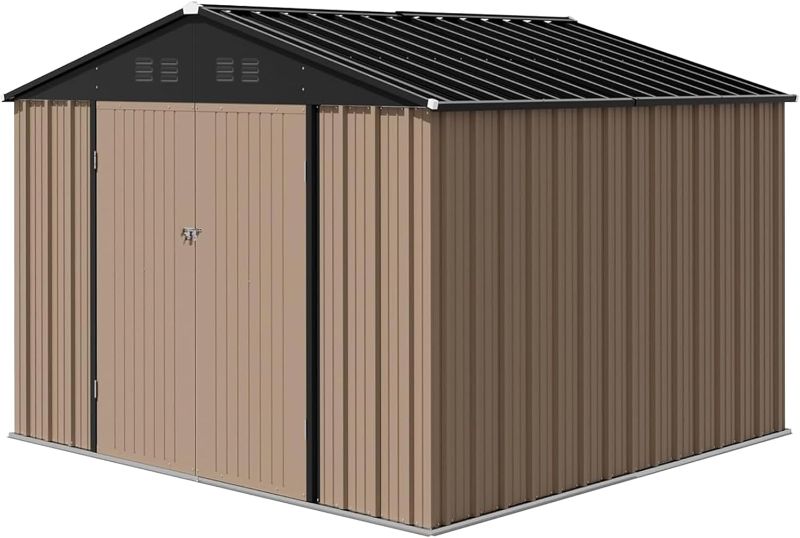 Photo 1 of ***BOX 1 OUT OF 2*** 10x8' Outdoor Storage Shed, Large Garden Shed, with Sloping Roof and 4 Vents. Updated Reinforced and Lockable Doors Frame Metal Storage Shed for Patio for Backyard, Patio, Garage, Lawn?