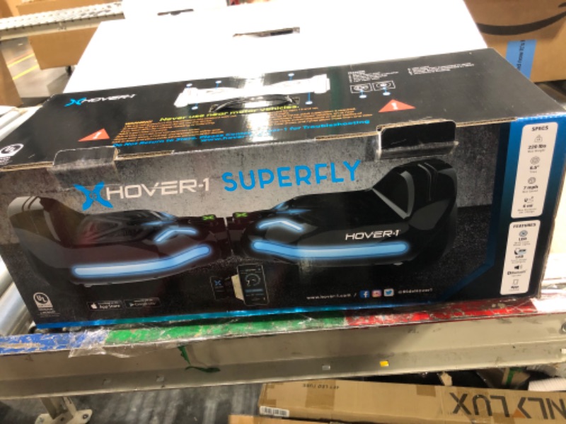 Photo 2 of ***USED** Hover-1 Superfly Electric Hoverboard - 7MPH Top Speed, 6 Mile Range, Long Lasting Li-Ion Battery - 5HR Full Charge, Built-In Bluetooth Speaker - Rider Modes: Beginner to Expert Self Balancing Scooter