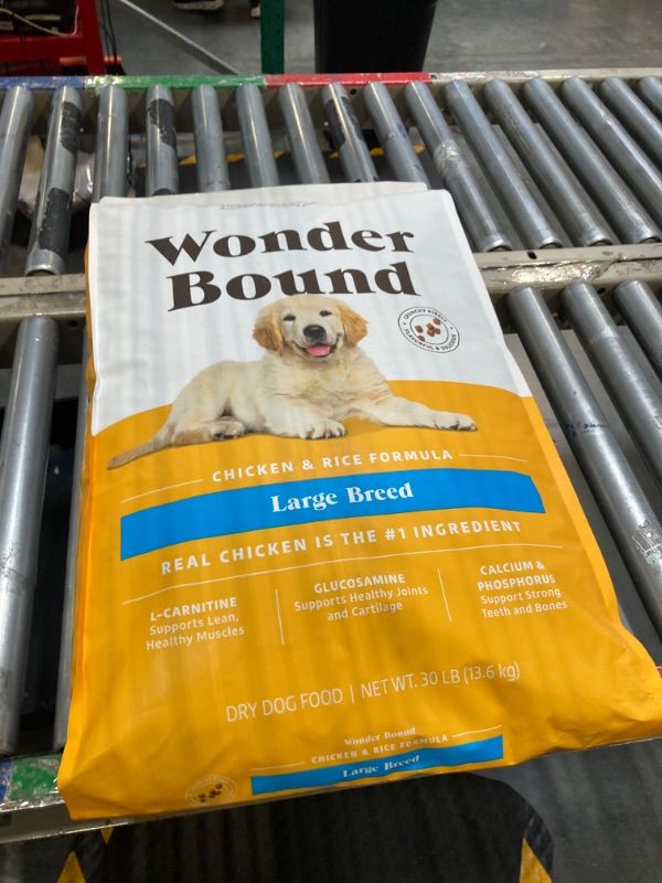 Photo 2 of Amazon Brand - Wonder Bound Large Breed, Puppy Dry Dog Food, Chicken & Rice, 30 pound (Pack of 1)