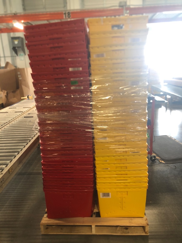 Photo 1 of ****NO RETURNS, SALE FINAL**** 91 COUNT ULINE Space Age Totes - 21 x 19 x 14"
 58 RED BINS 33 YELLOW BINS