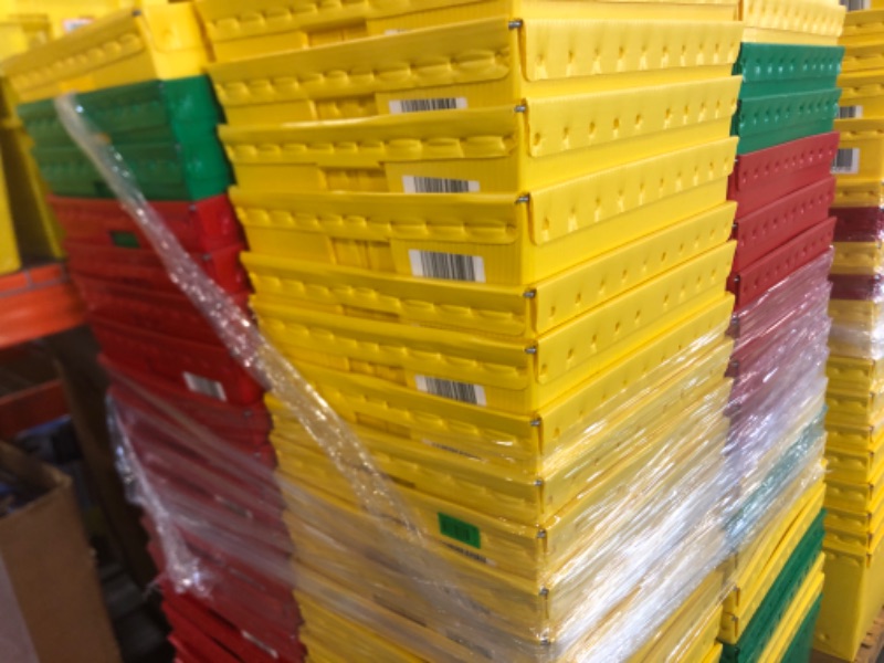 Photo 1 of ****NO RETURNS, SALE FINAL**** Space Age Totes - 21 x 19 x 14" 
83 CONTAINERS, 49 YELLOW, 26 RED, 8 GREEN
