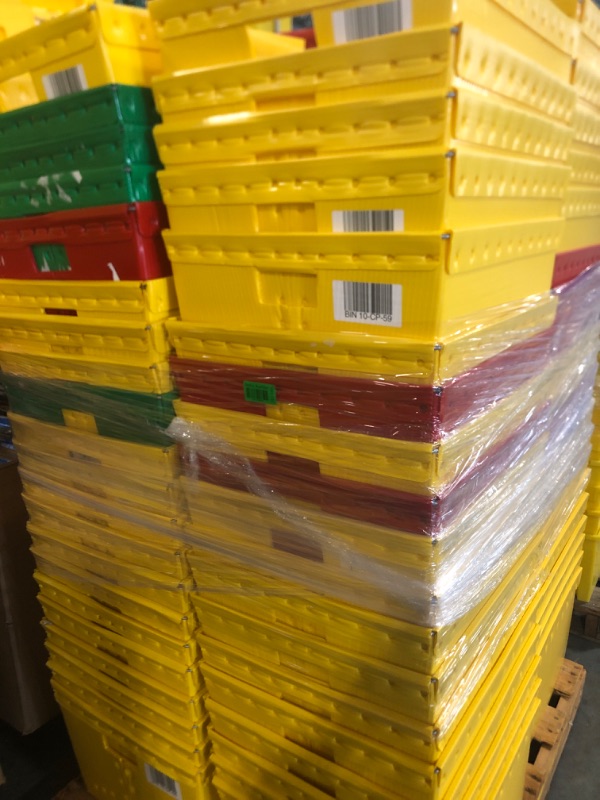 Photo 1 of ****NO RETURN, SALE FINAL**** Space Age Totes - 21 x 19 x 14"
82 CONTAINERS, 62 YELLOW, 11 GREEN, 9 RED