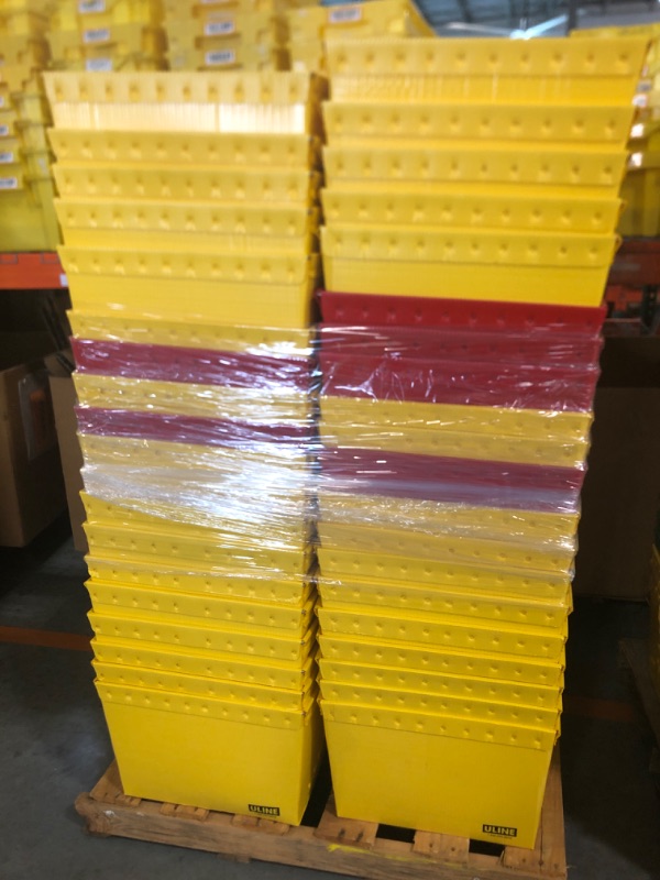 Photo 2 of ****NO RETURN, SALE FINAL**** Space Age Totes - 21 x 19 x 14"
82 CONTAINERS, 62 YELLOW, 11 GREEN, 9 RED