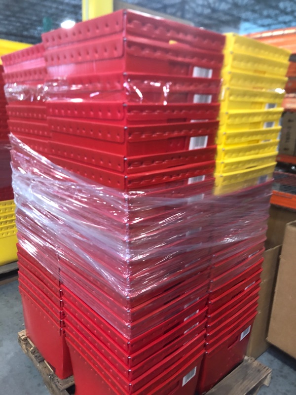 Photo 3 of ****NO RETURN, SALE FINAL**** Space Age Totes - 21 x 19 x 14"
85 CONTAINERS, 65 RED, 17 YELLOW, 3 GREEN