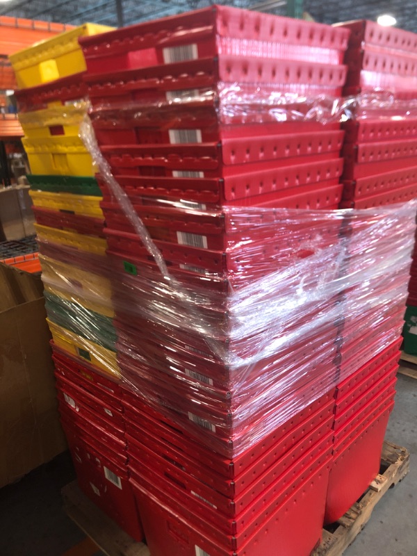 Photo 1 of ****NO RETURN, SALE FINAL**** Space Age Totes - 21 x 19 x 14"
85 CONTAINERS, 65 RED, 17 YELLOW, 3 GREEN