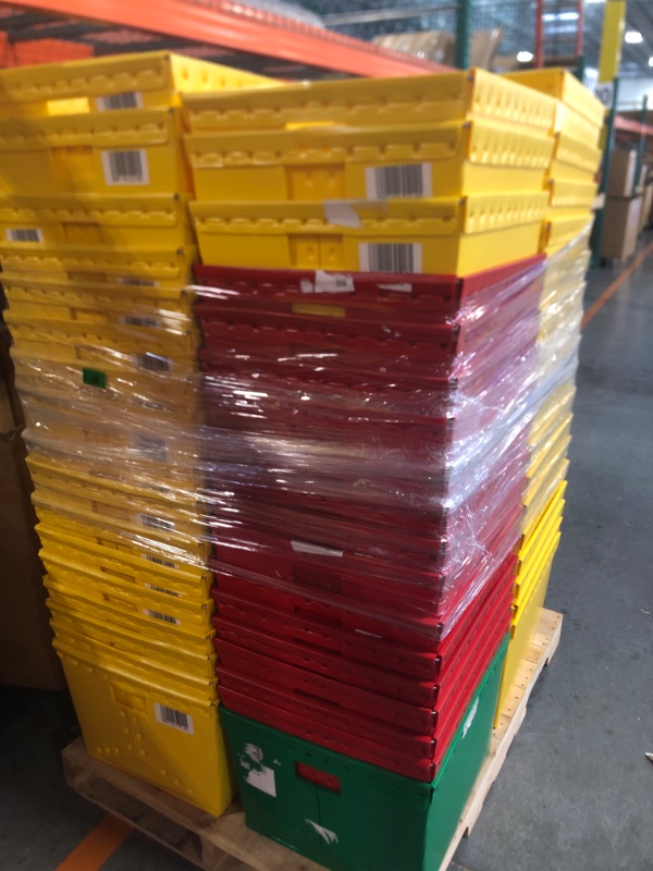 Photo 1 of ****NO RETURN, SALE FINAL**** Space Age Totes - 21 x 19 x 14"
68 CONTAINERS, 53 YELLOW, 14 RED, 1 GREEN