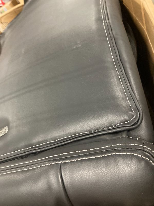 Photo 3 of ****USED*BOX IS DAMAGED** La-Z-Boy Trafford Big and Tall Executive Office Chair with AIR Technology, High Back Ergonomic Lumbar Support, Black Bonded Leather Black Bonded Leather Chair