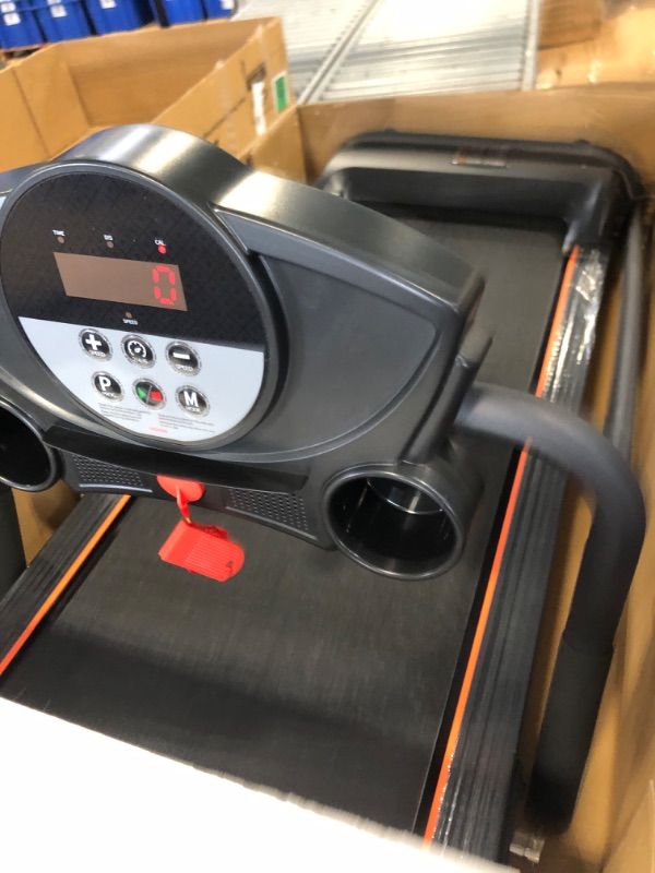 Photo 4 of ****USED***Runs fine, needs security key in dash to turn on**** YUEJIQI Treadmill with Incline, 3.0HP Foldable Treadmill for Home Office Small Space Portable Walking Treadmill 240 Lbs with 12 Preset PROG, LED Display, Speaker and Cup Holder