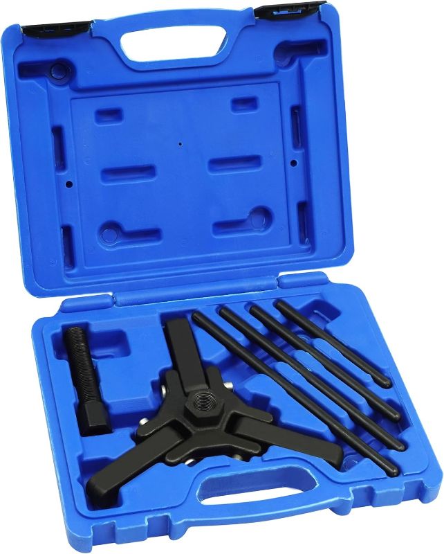 Photo 1 of ***USED***AutoWanderer Tool Harmonic Balancer Puller with Adjustable 3-Jaw Puller Kit, Forcing Screw Fits a 3/8" Square Drive and 4 Forcing Rods for Removing Harmonic Dampers & Balancers