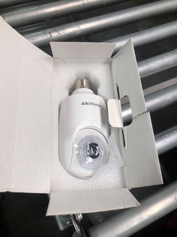 Photo 3 of ***USED***AlkiVision 2K Light Bulb Security Cameras Wireless Outdoor - 2.4G Hz 360° Motion Detection, for Home Security Outside Indoor, Full-Color Night Vision, Auto Tracking, Siren Alarm, 24/7 Recording