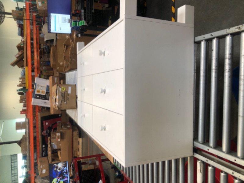 Photo 1 of ***used/ minor scuffs and sctratches***Storkcraft California 6-Drawer Double Dresser (White) - GREENGUARD Gold Certified, Interlocking Drawer System, Dresser Drawer Organizer for Kids Bedroom