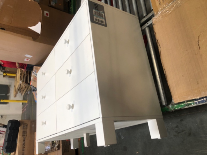 Photo 2 of ***used/ minor scuffs and sctratches***Storkcraft California 6-Drawer Double Dresser (White) - GREENGUARD Gold Certified, Interlocking Drawer System, Dresser Drawer Organizer for Kids Bedroom