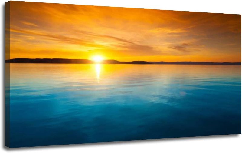 Photo 1 of 
Canvas Framed Wall Art Sunset over water Print Pictures Poster Paintings for Bedroom Office Living Room Large Size Artwork Modern Nature Wall Decor