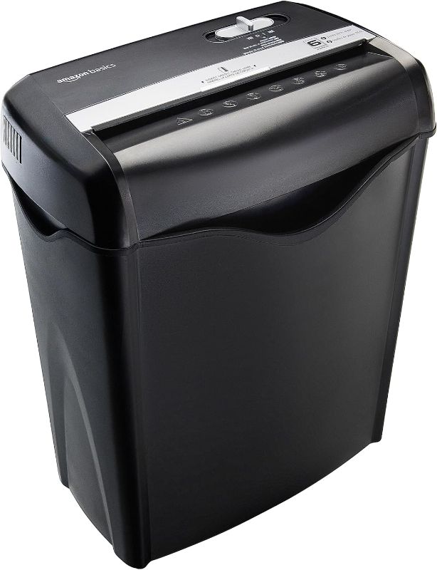 Photo 1 of Amazon Basics 6 Sheet Cross Cut Paper and Credit Card Home Office Shredder with 3.8 Gallon Bin, Black