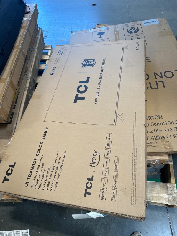 Photo 1 of ASI IS/ NO RETURNS***
TCL 55-Inch Q6 QLED 4K Smart TV with Fire TV (55Q650F, 2023 Model) Dolby Vision, Dolby Atmos, HDR Pro+, Alexa Built-in withVoice Remote, Streaming UHD Television,Black including Built-in Amazon Remote
