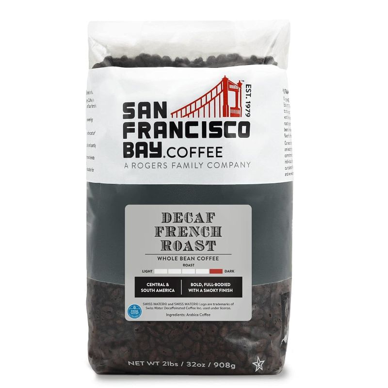 Photo 1 of 
San Francisco Bay Whole Bean Coffee - DECAF French Roast (2lb Bag), Dark Roast, Swiss Water Processed