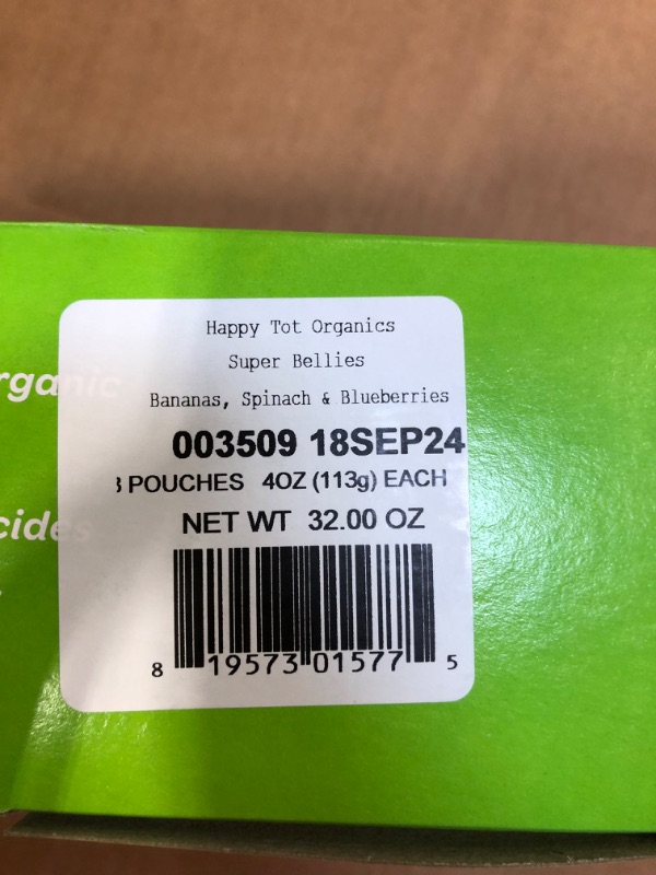 Photo 2 of (8 Pouches) Happy Tot Super Bellies, Stage 4, Organic Toddler Food, Bananas, Spinach, & Blueberries, 4 oz