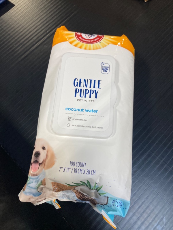 Photo 2 of ***FACTORY SEALED***
Arm & Hammer for Pets Gentle Puppy Bath Wipes, Coconut Water | All Purpose Puppy Cleaning Wipes Remove Odor & Refresh Skin for Pets | Gentle Tearless, 100 Count Pack of Pet Wipes Puppy Wipes 100 Count (Pack of 1)