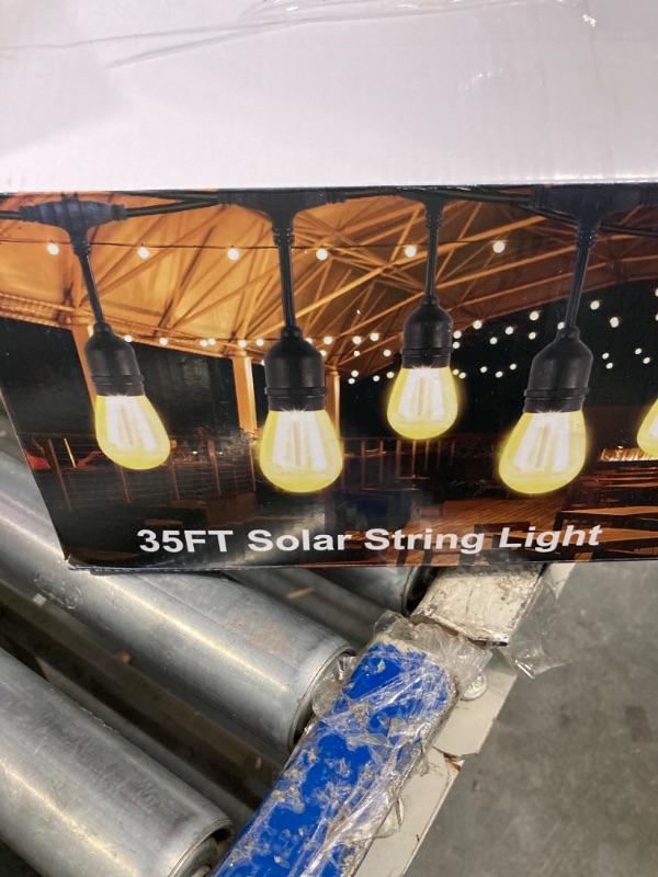 Photo 2 of 35FT Solar String Lights Outdoor Waterproof, Outdoor String Lights Solar Powered, Patio Lights with S14 Shatterproof Sockets, IP65 Commercial Grade LED Solar String Lights for Outside