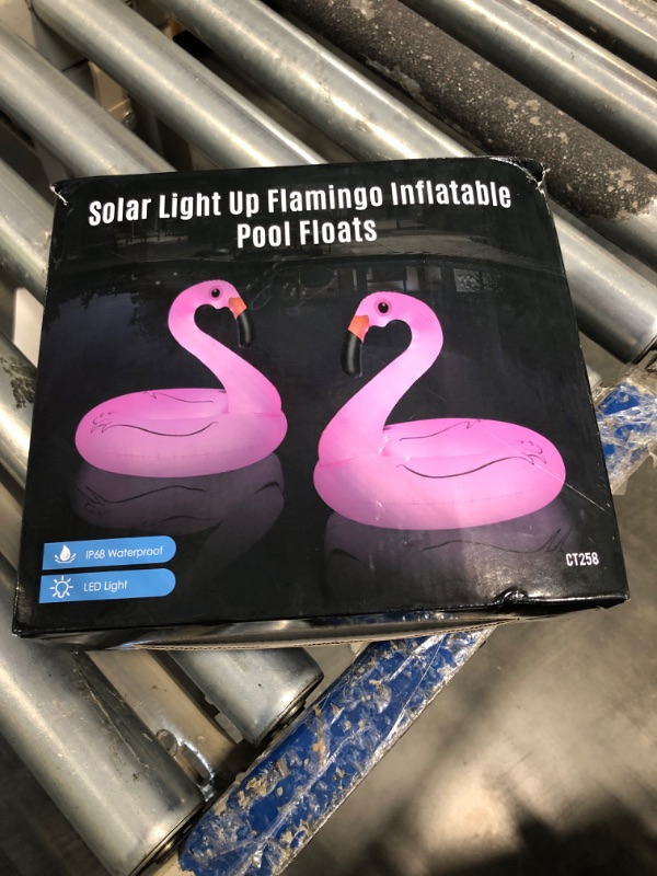 Photo 1 of Inflatable Flamingo Pool Floats with Lights, FlyfreeU Solar Powered Flamingo Swim Tube Rings, 42'' Lake Beach Floaties Swimming Rings Summer Pool Raft Lounger for Adults Water Party Supplies. 1