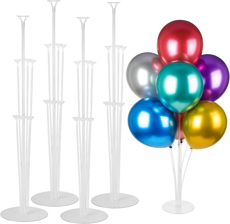 Photo 1 of 
Voircoloria 4 Sets Balloon Stand Kits, Balloon Sticks Holder with Base for Table Graduation Birthday Baby Shower Gender Reveal Party Decorations