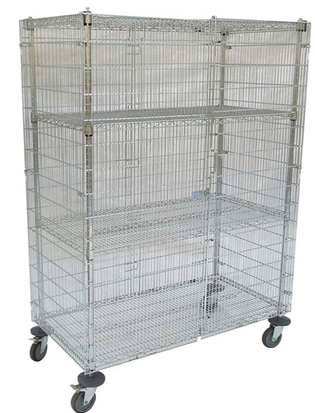 Photo 1 of  Wire Security Cart with Adjustable Shelves, heavy duty rolling carts,1,000 lb Load Capacity, 52 inx27 inx69 in