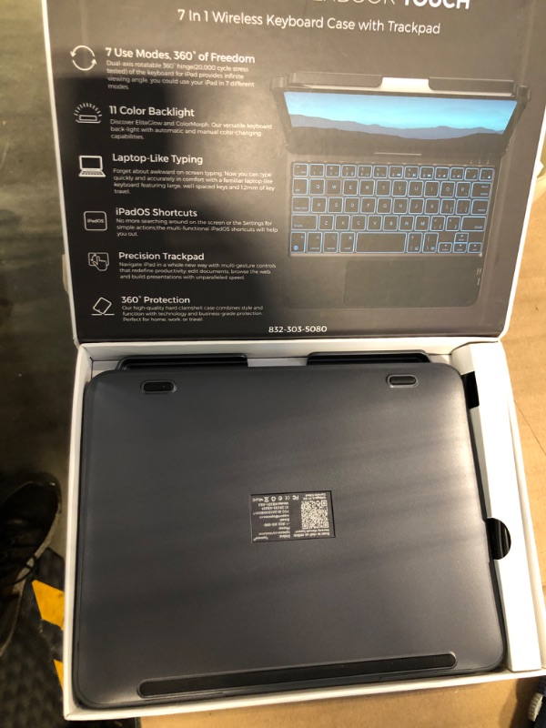 Photo 3 of typecase Touch for iPad 9th Generation Keyboard Case (10.2", 2021), Multi-touch Trackpad, 10 Color Backlight, 360° Rotatable, Thin & Light for 8th Gen (2020), 7th Gen (2019), Air 3, Pro 10.5 (Black)