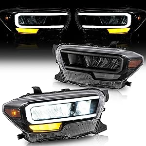 Photo 1 of ****USED***BOX IS DAMAGED***  VLAND LED Headlights Compatible with Tacoma 3rd Gen N300 Pickup Truck 2016-2023 w/LED DRL w/Reflective Bowl Amber Reflector Front Lamp Set, No Need Extra Bulbs Not Fit TRD PRO