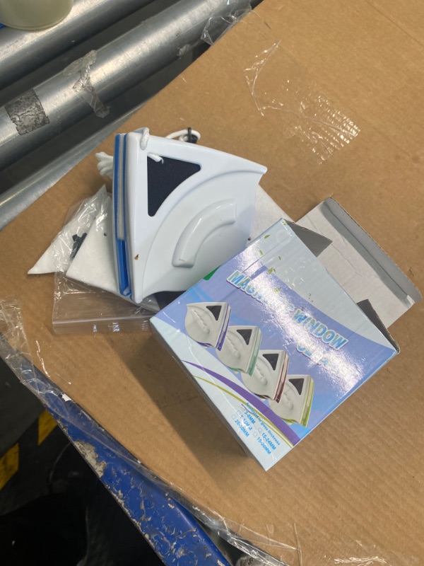 Photo 1 of Double Sided Window Cleaner, Magnetic Window Glass Wiper Cleaning Tool for High-Rise Household Cleaning Cleaning Windows Thickness 5mm-7mm (blue)