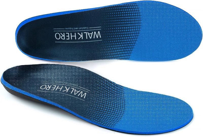 Photo 1 of Plantar Fasciitis Feet Insoles Arch Supports Orthotics Inserts Relieve Flat Feet, High Arch, Foot Pain Mens 11-11 1/2 | Womens 13-13 1/2 Blue Mens 11 - 11 1/2 | Womens 13 - 13 1/2