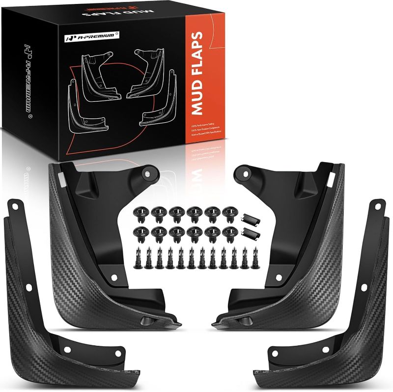 Photo 1 of A-Premium - Mud Flaps Compatible with 2024 Tesla Model 3 Highland, No Drilling Required, Mudguards Fenders Accessories, Front & Rear, (Set of 4) Black Model 3 Highland Mudguards Mudflaps