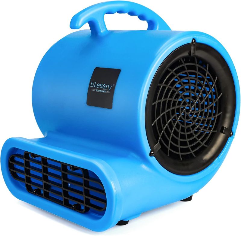 Photo 1 of 1/2HP ETL Listed Carpet Dryer Fan, 2200CFM Air Blower Mover for Home Drying, 15Ft Long Cord Portable Floor Blower Fan with 3-Speeds Daisy Chain Function (Blue)
