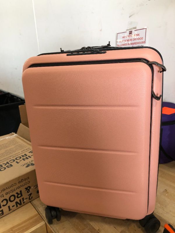 Photo 4 of **USED**Coolife Luggage Suitcase Piece Carry On ABS+PC Spinner Trolley with pocket Compartmnet(Sakura pink, 20in(carry on))


