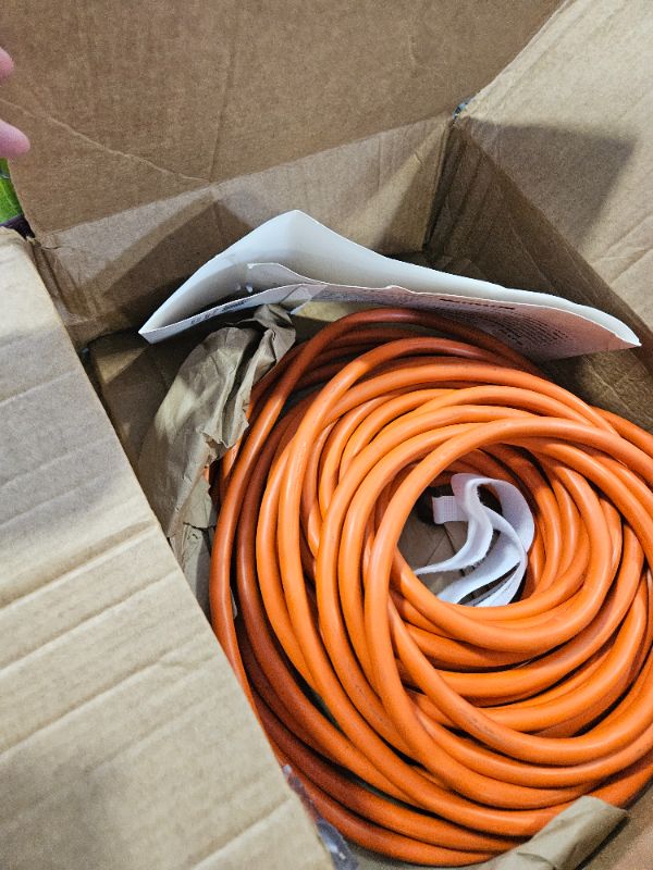 Photo 3 of ****USED** HUANCHAIN 100 ft 16/3 Gauge Outdoor Extension Cord Waterproof with Lighted, Flexible Cold Weather 3 Prong Power Cord Outside, 10A 1250W 125V 16AWG SJTW, Orange, ETL Listed
