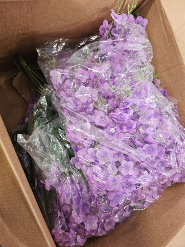 Photo 2 of 12pcs Artificial Wisteria Flowers 3.6 Feet/Piece Purple Dense Artificial Fake Wisteria Vine Ratta Hanging Garland Silk Flowers String Home Party Wedding Decor?Purple-Dense? 12 PCS Purple