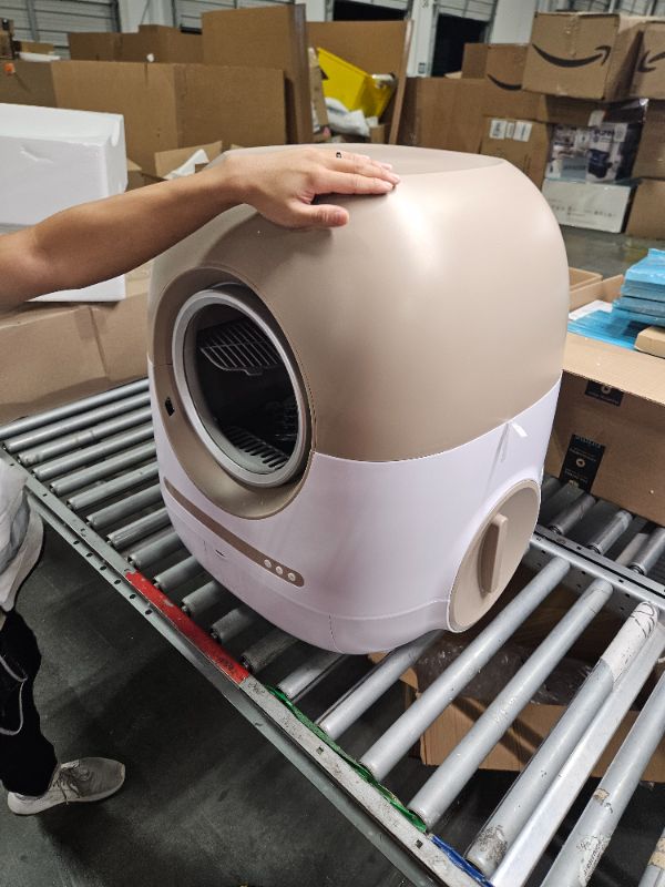 Photo 2 of **USED/MISSING CORD**Self Cleaning Cat Litter Box, Automatic Cat Litter Box Self Cleaning Support 2.4G/5G, 80L Cat Litter Box Automatic Cleaning with Air Duct & Mat & Liner, Anti-Pinch/Health Monitoring/Odor-Removal LightBrown