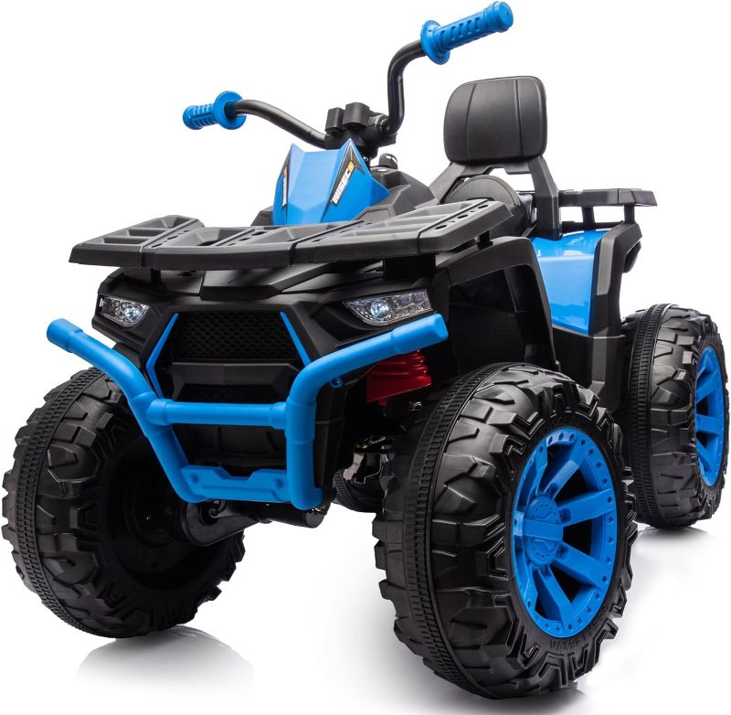 Photo 1 of **SIMILAR PRODUCT/USED**Kids ATV 4 Wheeler, 24V 4WD Electric ATV Ride On Toy for Big Kid w/ 2-Seater, 4x200W Motor, 5.6Mph Max Speed - Blue

