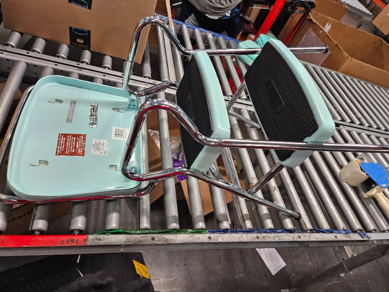 Photo 1 of **USED/MINOR DAMAGE****COSCO Stylaire Retro Chair + Step Stool with Flip-Up Seat, Teal Teal Flip Up Seat