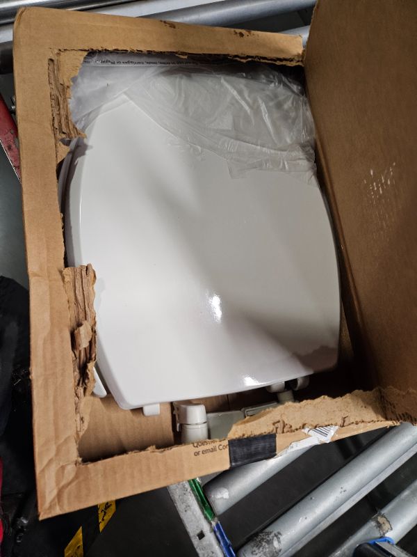 Photo 2 of ***MISSING PARTS?***
Mayfair 1847SLOW 000 Kendall Slow-Close, Removable Enameled Wood Toilet Seat That Will Never Loosen, 1 Pack ELONGATED - Premium Hinge, White
