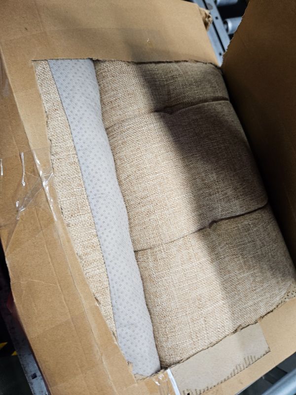 Photo 3 of **USED***
18 in Jumbo Rocking Chair Cushions with Ties,Non-Slip Durable Linen Pads Thick Padding and Tufted Design for Living Room Rocker (Dark Beige, Set of Seat & Back Cushion) Set of Seat & Back Cushion Dark Beige