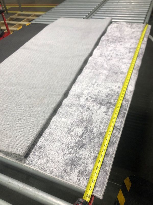 Photo 3 of **USED***
Washable 9X12 Rug Abstract - Living Room Bedroom Large Area Rug Indoor Farmhouse Stain Resistant carpet Non-Slip machine washable Distressed Soft Room Decor 9X12 Grey Grey 9X12