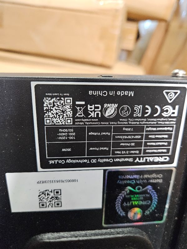 Photo 4 of **USED***
Official Creality Ender 3 V2 Neo 3D Printer with CR Touch Auto Leveling PC Spring Steel Platform Full-Metal Extruder 95% Pre-Installed 3D Printers Resume Print and Model Preview 8.66*8.66*9.84 inch